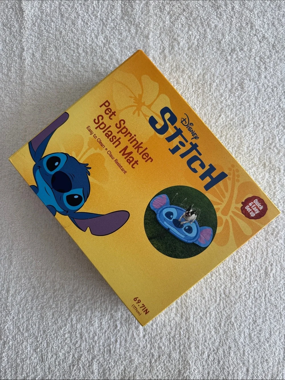 Disney Stitch Pet Sprinkler Splash Mat - Blue and Purple Accents